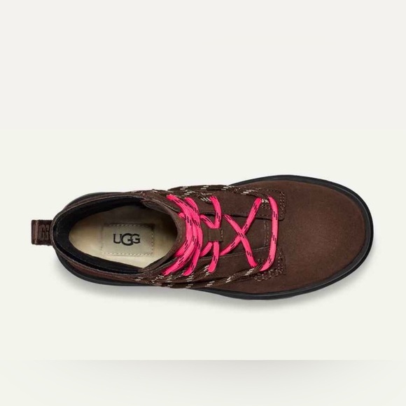 UGG Brisbane Lace Up Waterproof Suede Boots with Pink & Brown Laces • 10 • NWT - Picture 4 of 15